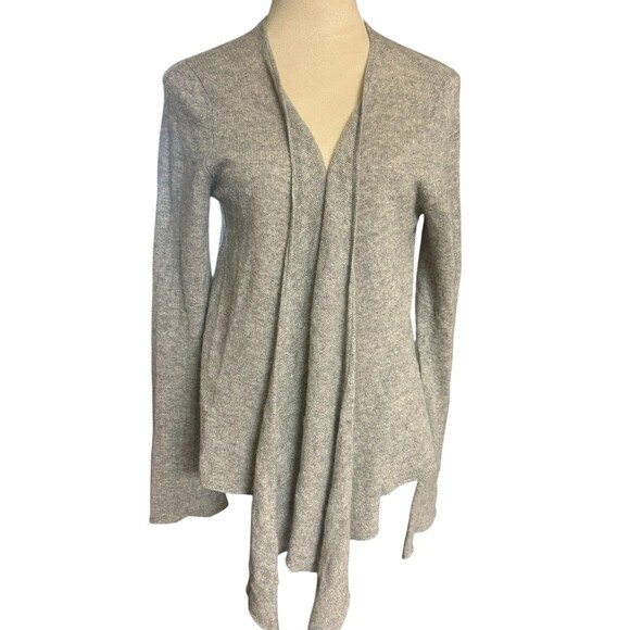 Chelsea & Theodore 100% Cashmere Womens L Gray Open Cardigan Knit Sweater - Picture 1 of 9